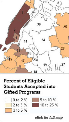 Percentage of Students accepted into Gifted Programs