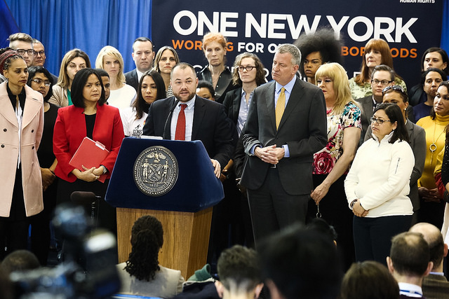 Corey Johnson and Bill de Blasio