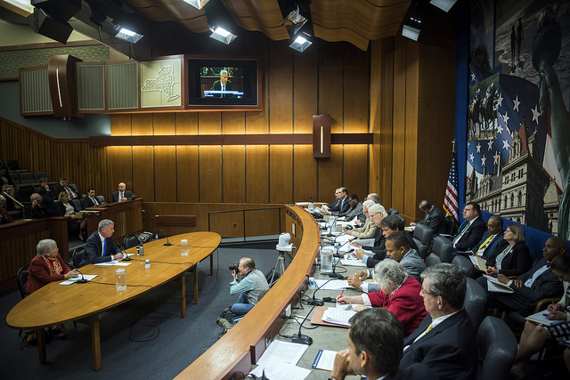 de blasio albany testimony state senate