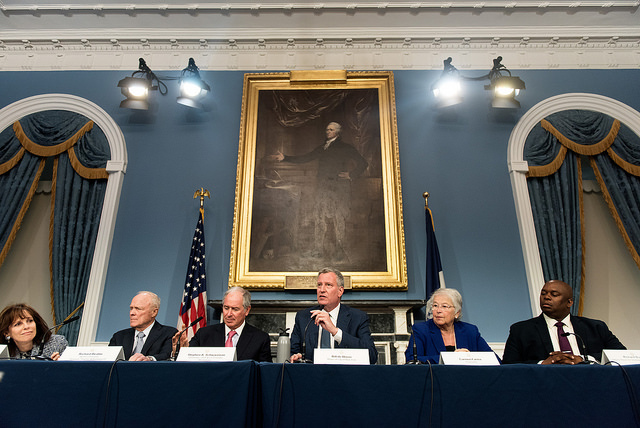 de blasio business leaders buery farina