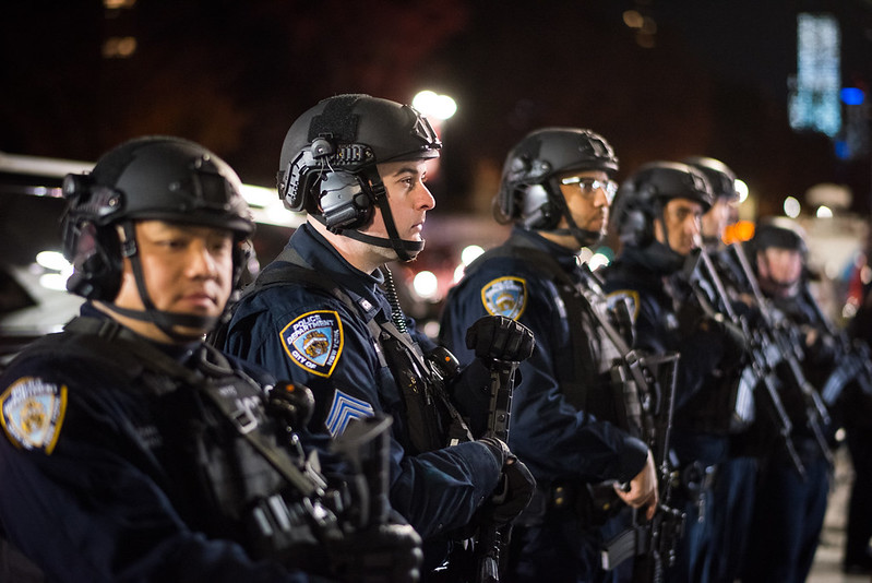 NYPD officers armor guns