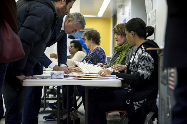 de blasio voting 2017 elections