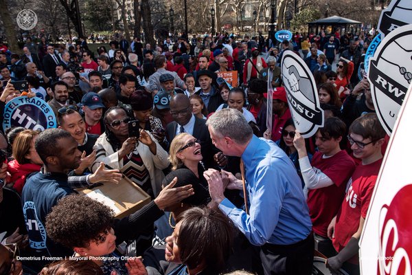 de blasio rally