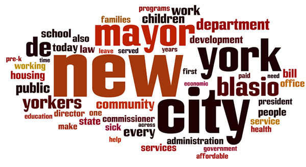 100 days de blasio word cloud