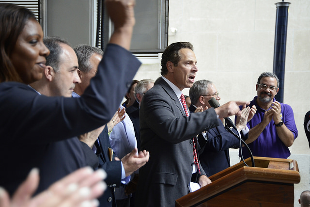 Cuomo wage rally 