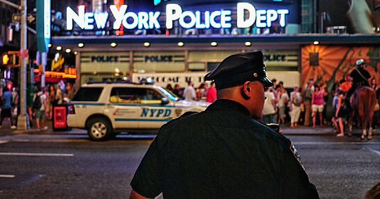 NYPD lights officer car