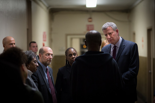 de Blasio Banks McCray homeless shelter