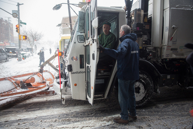 sanitation truck snow plow