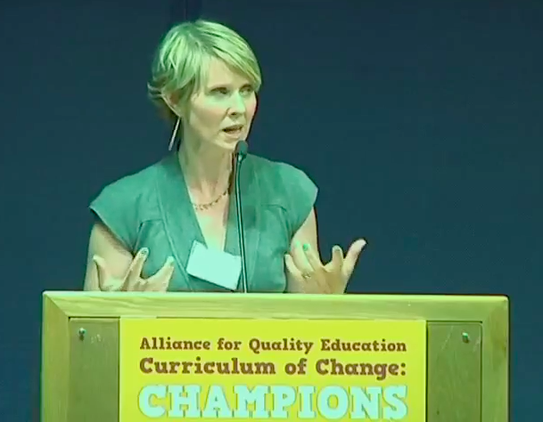 Cynthia Nixon AQE education awards