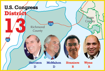 US Congressional race, District 13, Staten Island Divisions