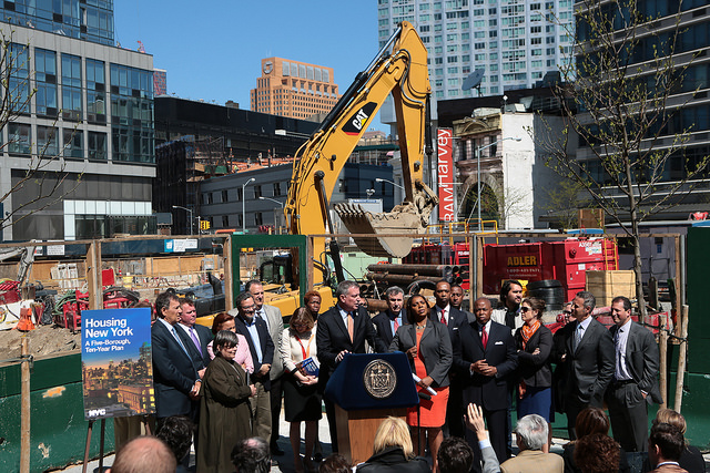 Mayor de Blasio afforable housing