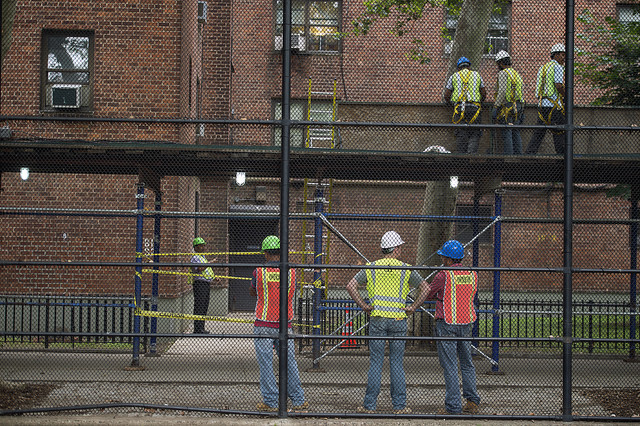 workers nycha scaffolding