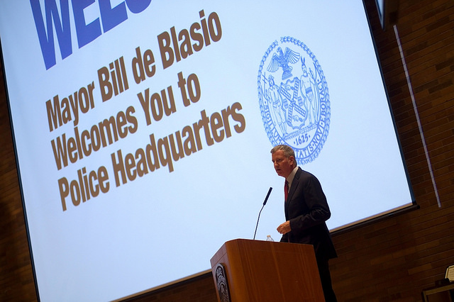 de blasio nypd headquarters