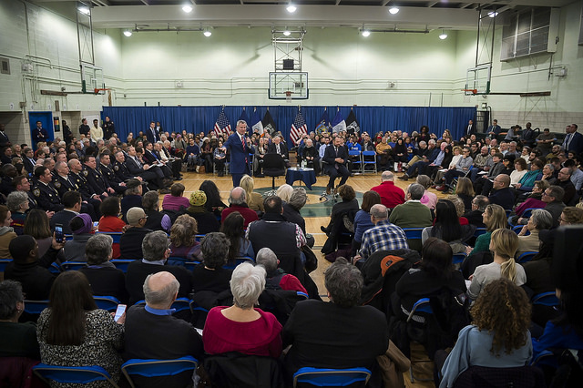 de Blasio Corey Johnson town hall