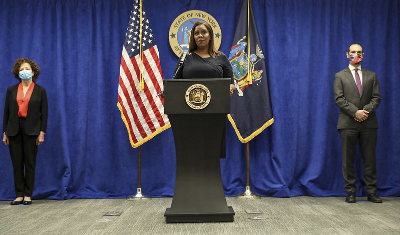 NY AG Letitia James presser