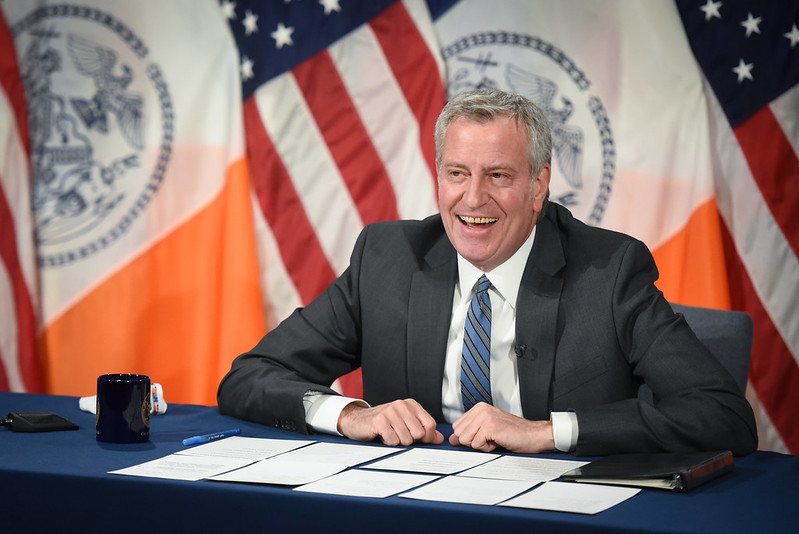 Bill de Blasio budget presentation