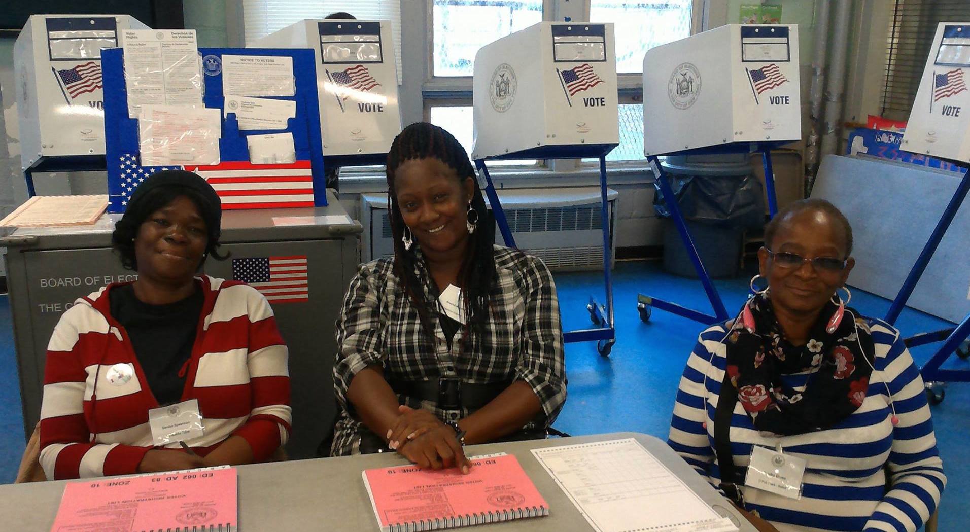 boe poll workers and voting booths 1