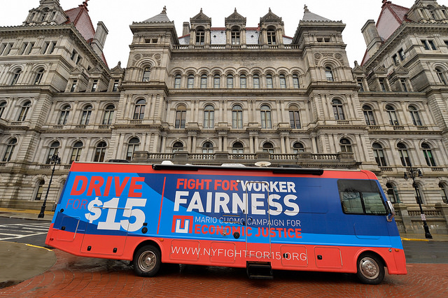 mario cuomo campaign for economic justice bus capitol