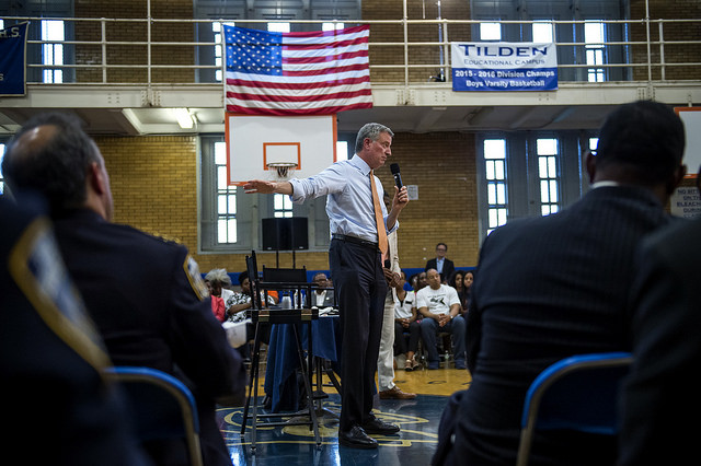 de blasio town hall brooklyn basketball