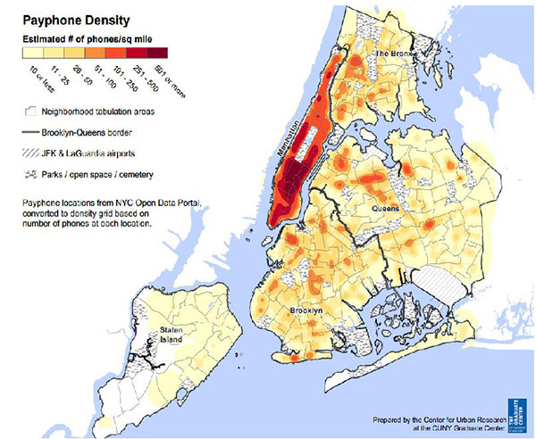 payphone density CUNY