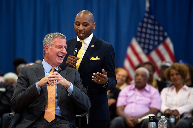 de blasio richards town hall queens