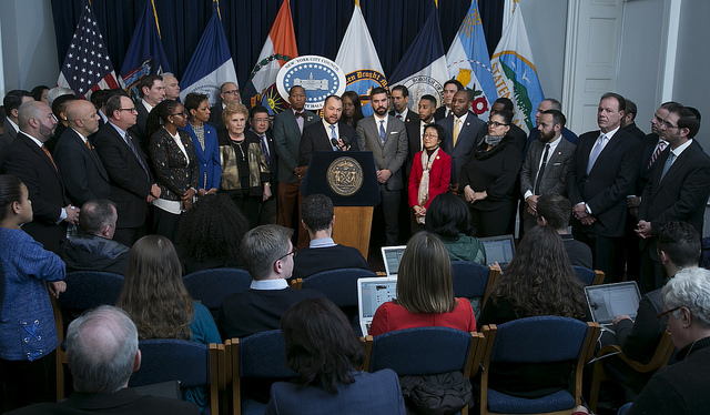 City Council Speaker Corey Johnson members