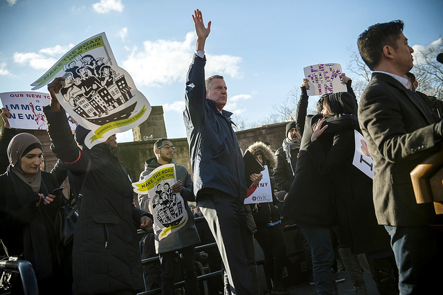 bill de blasio mayor march