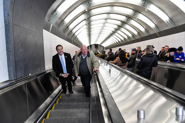 Cuomo MTA subway escalator