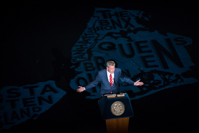 de blasio state of the city aerial