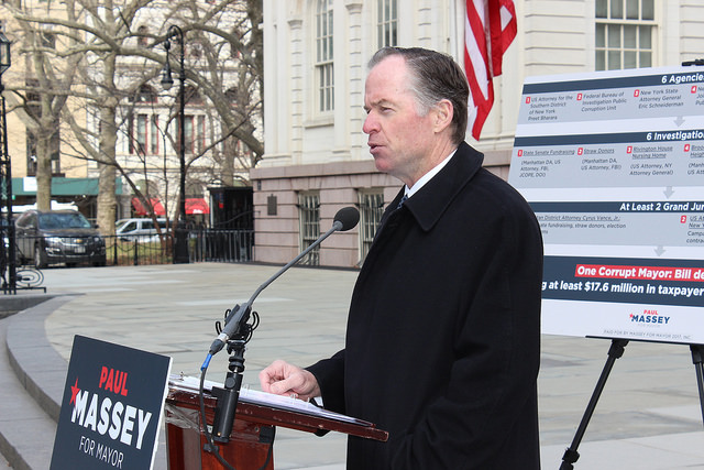 Paul Massey at City Hall mayoral candidate