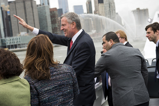 de blasio ferry wave