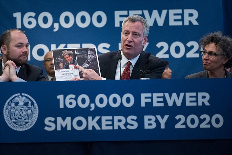 de blasio anti smoking presser 2020