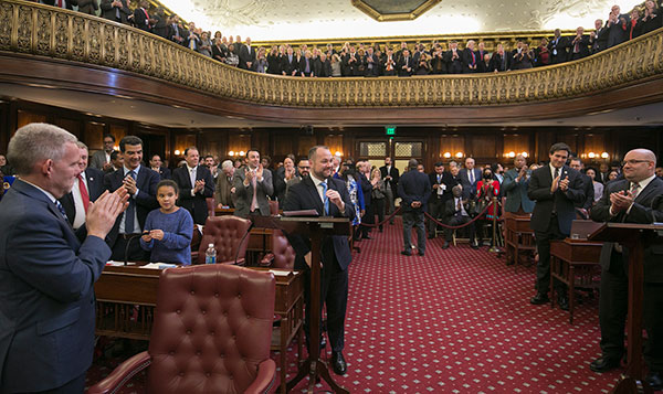 corey johnson moments after being elected speaker of the city council cfredit william alatriste