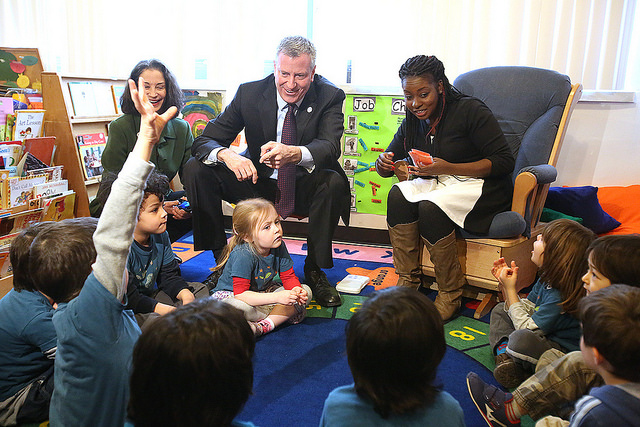 de Blasio classroom visit