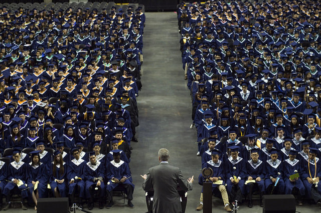 de blasio graduation crowding