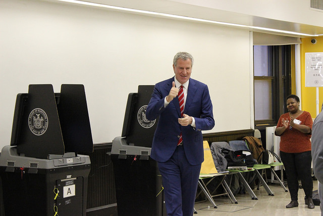 de Blasio voting election