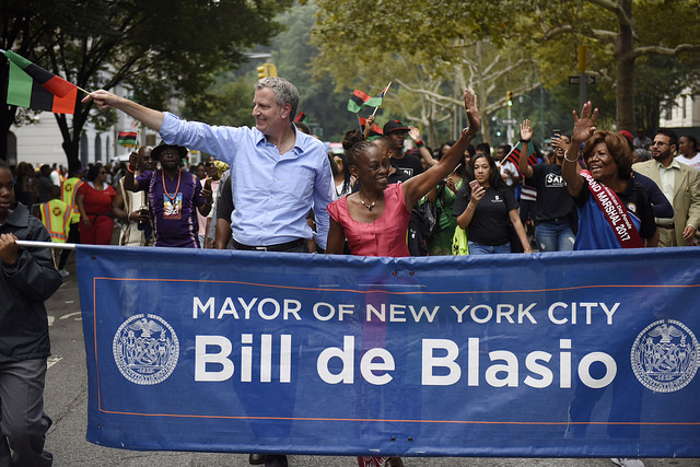 Mayor de Blasio Chirlane McCray City Hall Reelection Parade