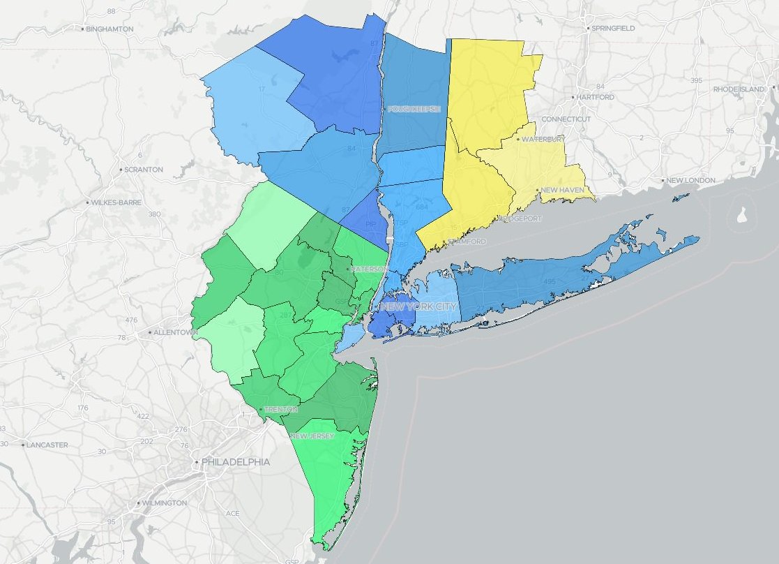 nyc metro region map via dcp