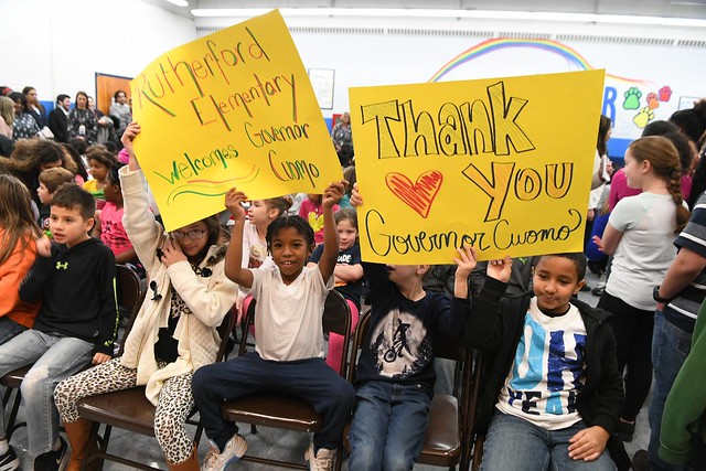 students with signs