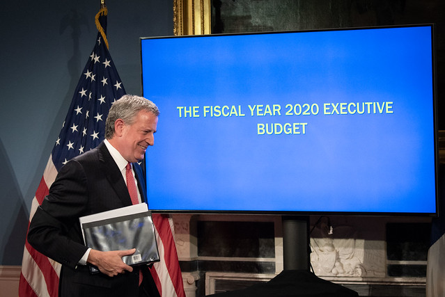 Mayor de Blasio city budget executive plan