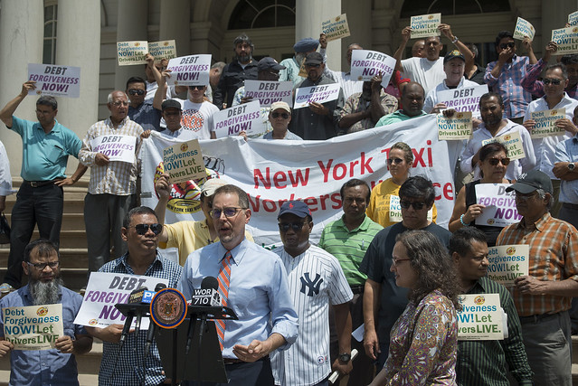 taxi medallion drivers rally city hall