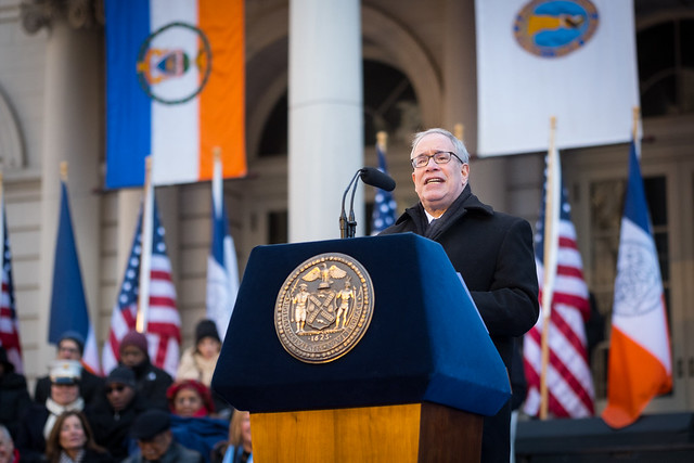 scott stringer bill de blasio bernie sanders inaugural ceremonies