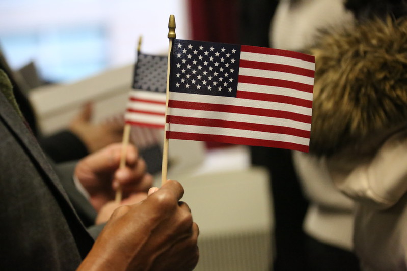 United States flags immigration citizenship