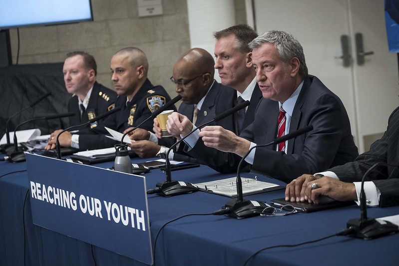 de Blasio NYPD brass youth