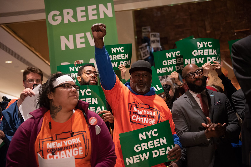 NYC Green New Deal rally Trump Tower