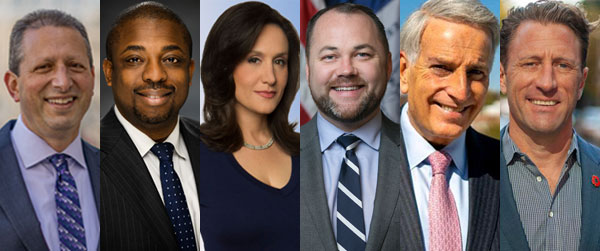 Brad Lander, Brian Benjamin, Michelle Caruso-Cabrera, Corey Johnson, David Weprin, Zach Iscol