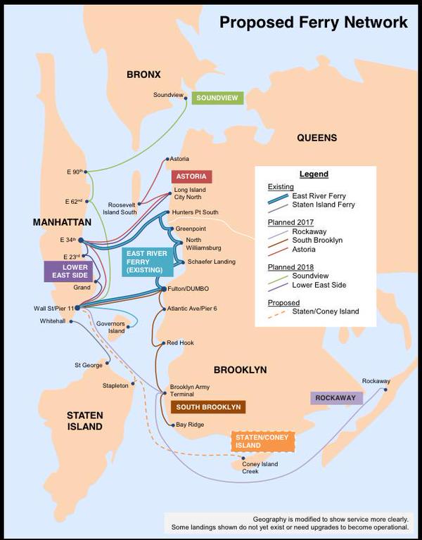 proposed ferry network