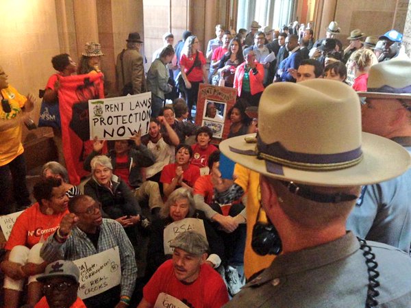 rent protest albany